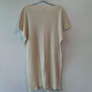 Uniqlo Cream Ribbed Knit Tunic L